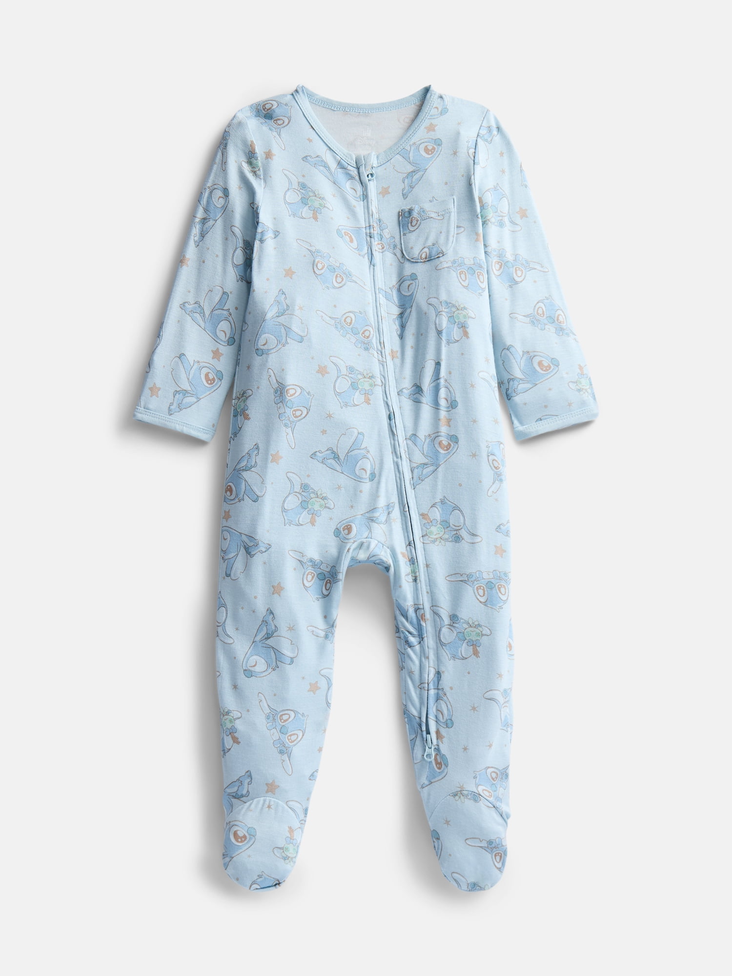 Disney Baby Wishes + Dreams Stitch Footed Sleep N Play, Sizes Preemie-6/9 Months