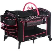 Disney Baby Sweet Wonder Baby Play Yard with Bassinet and Toy Bar, Minnie Varsity