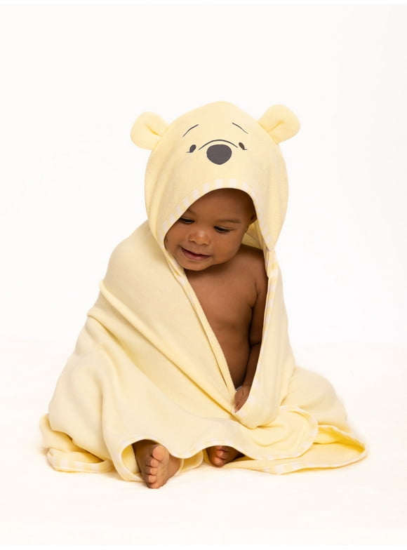 Disney Baby Winnie the Pooh Baby Neutral Infant Bath Set, Hooded Towel and 3 Washcloths