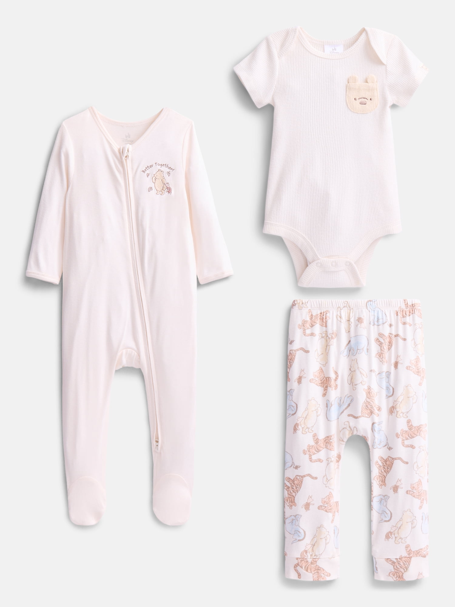 Disney Winnie the Pooh Infant Sleep and Play Set, 3-Piece, Sizes Newborn-6/9M
