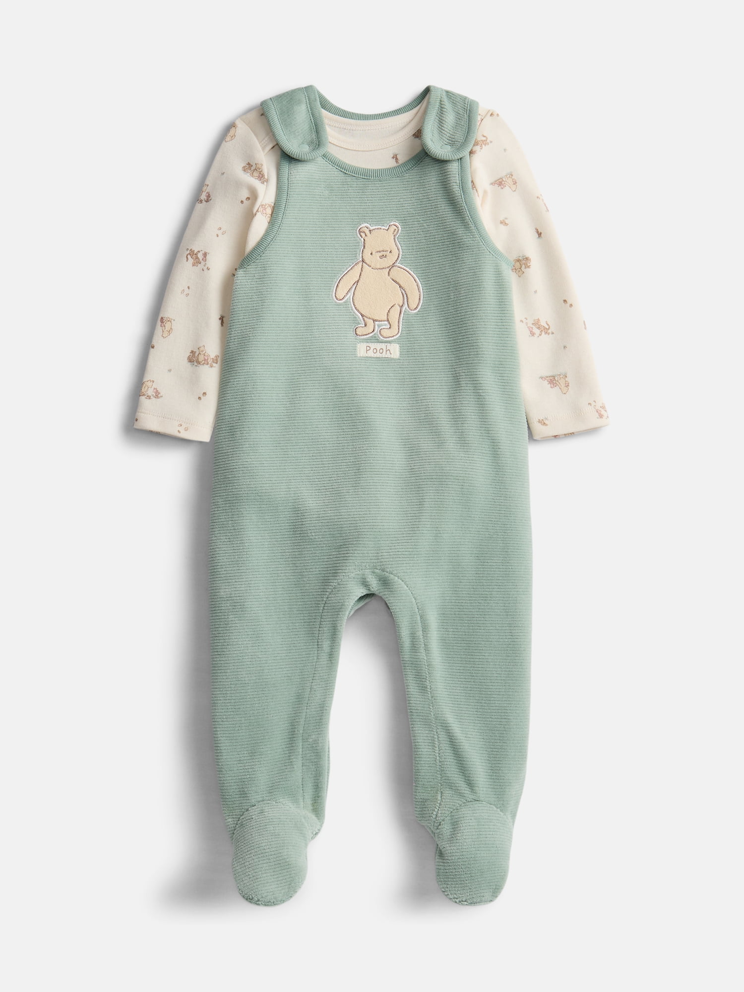 Disney Baby Wishes + Dreams Winnie the Pooh Footed Overall Set, 2-Piece, Sizes Newborn-6/9M