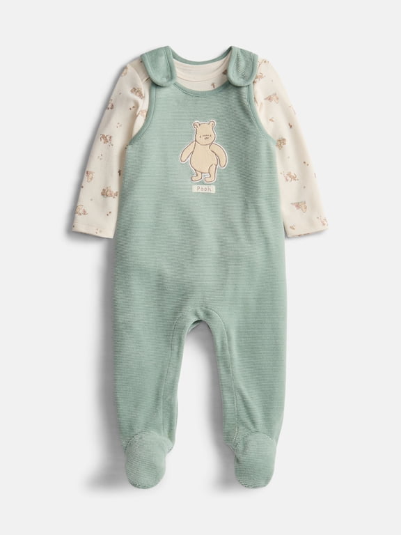 Disney Baby Wishes + Dreams Winnie the Pooh Footed Overall Set, 2-Piece, Sizes Newborn-6/9M