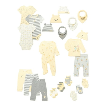 Disney Baby Wishes + Dreams Baby Boy, Baby Girl, & Unisex Winnie The Pooh Baby Shower Gift Set, 20-Piece, Newborn-3/6 Months