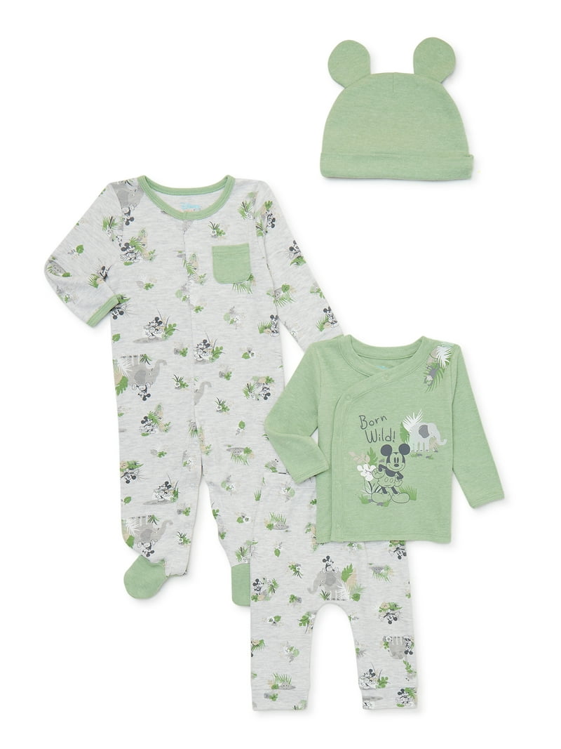 Mickey Mouse Baby Boy 4-Piece Outfit Set Newborn-9M Layette