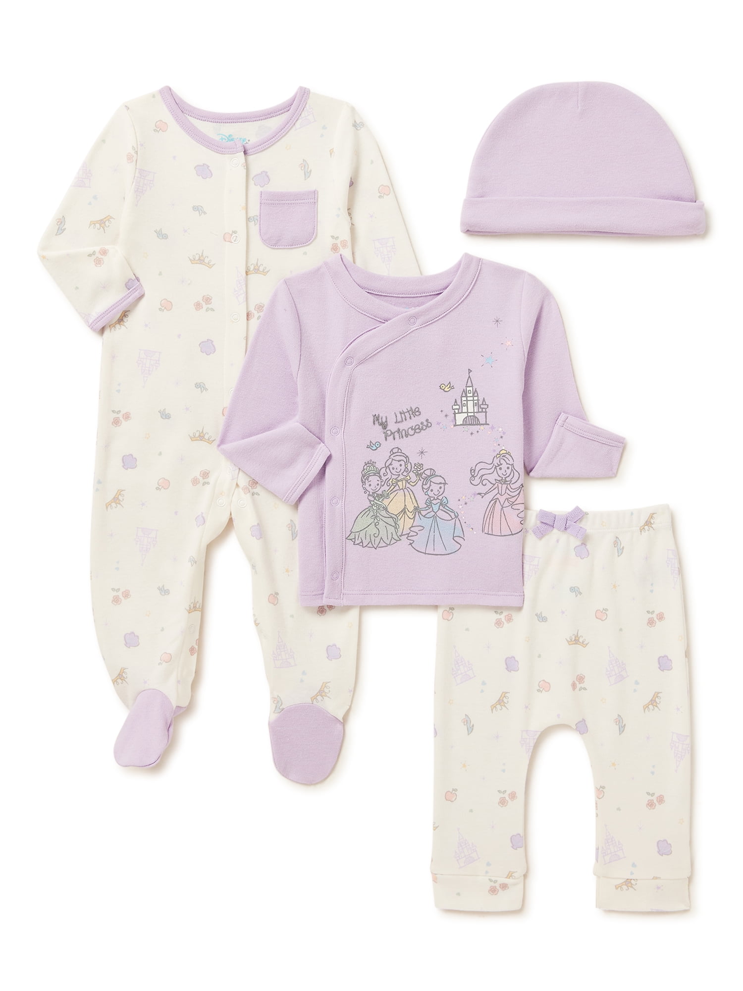 Disney Baby Wishes Dreams Baby Girl Princess Sleep n Play Welcome Home Set 4 Piece Newborn 6 9M