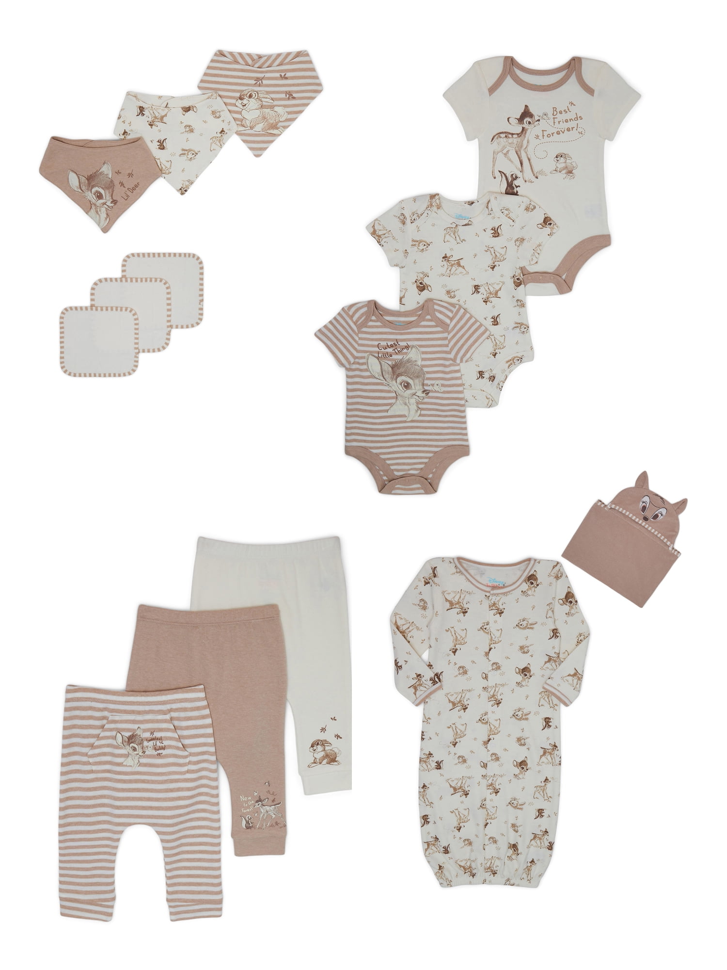 Disney Baby Wishes + Dreams Bambi Layette Shower Gift Set Bundle, 14-Piece, Sizes NB-12M