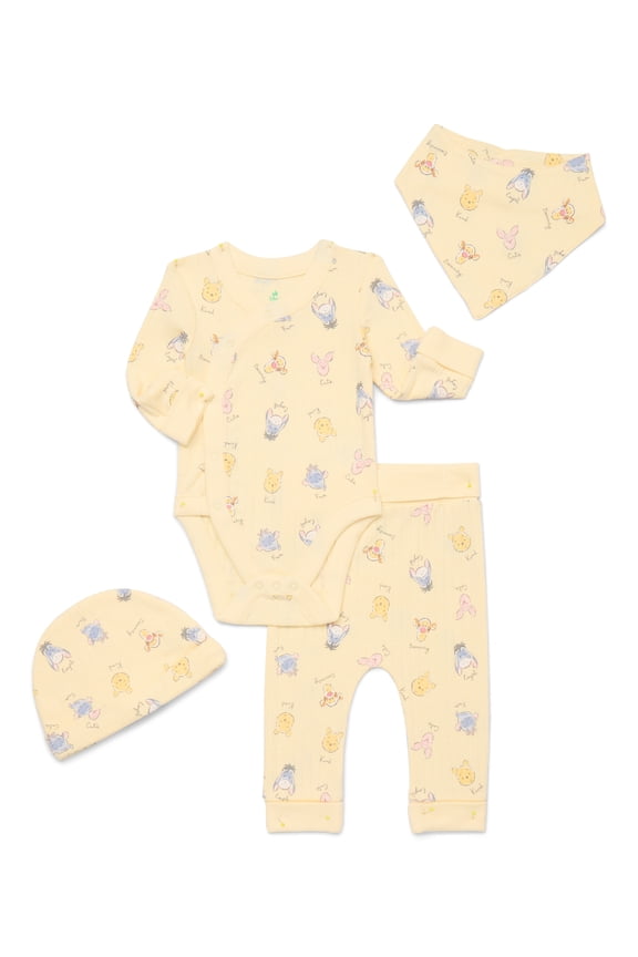 Disney Baby Wishes and Dreams Character Baby Allover Print Take Me Home Set, 4-Piece, Sizes Preemie-6/9 Months