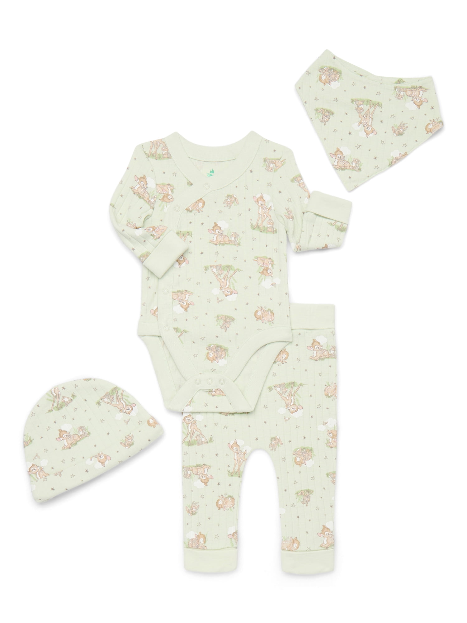 Disney Baby Wishes and Dreams Character Baby Allover Print Take Me Home Set, 4-Piece, Sizes Preemie-6/9 Months