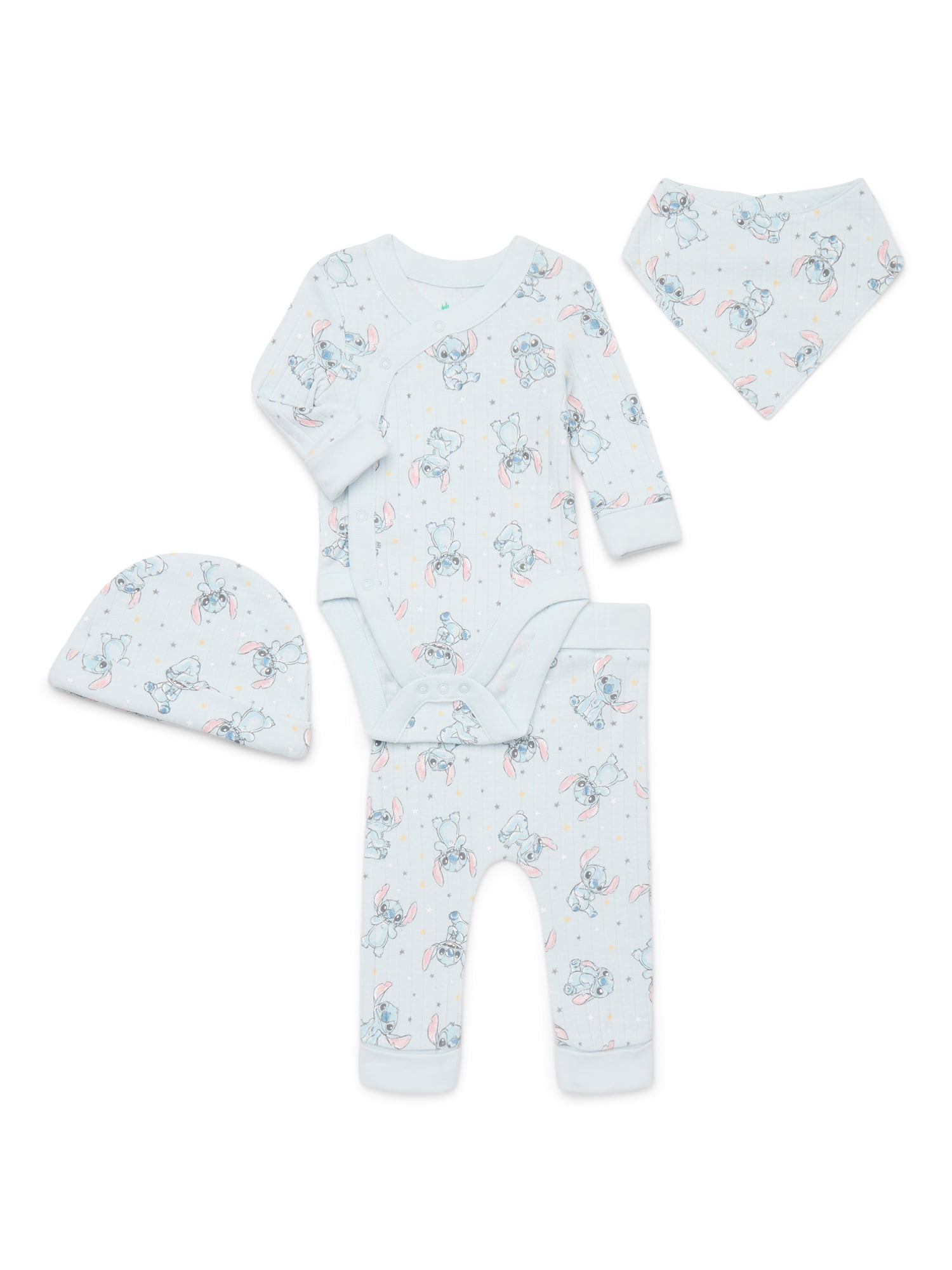 Disney Baby Wishes and Dreams Character Baby Allover Print Take Me Home Set, 4-Piece, Sizes Preemie-6/9 Months