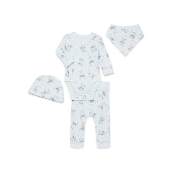 Disney Baby Wishes and Dreams Character Baby Allover Print Take Me Home Set, 4-Piece, Sizes Preemie-6/9 Months