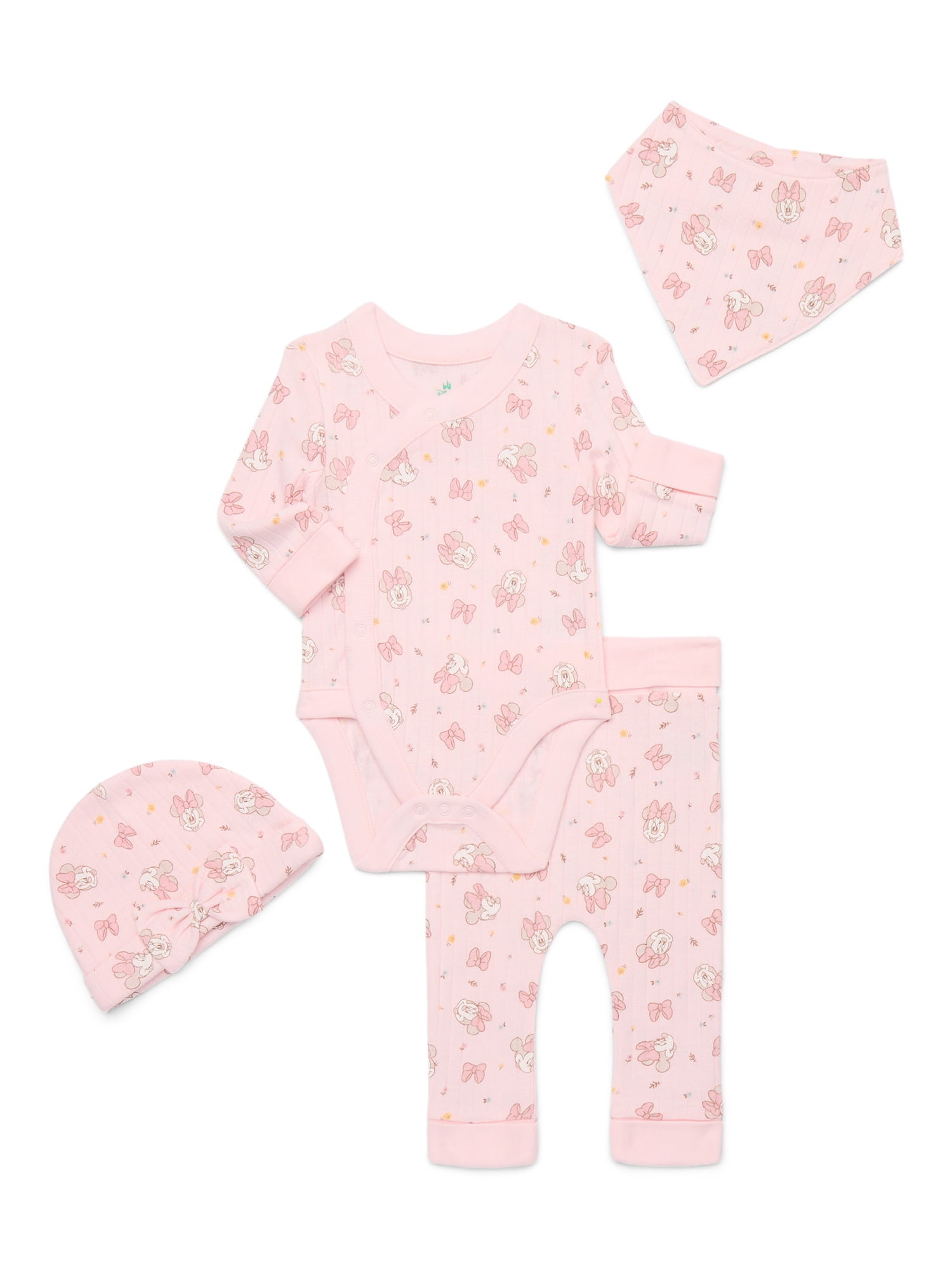 Disney Baby Wishes and Dreams Character Baby Allover Print Take Me Home Set, 4-Piece, Sizes Preemie-6/9 Months