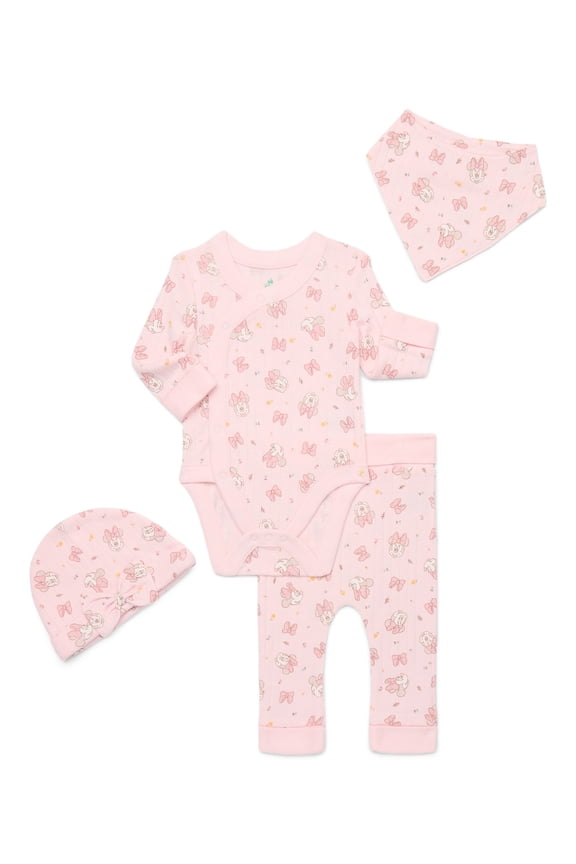 Disney Baby Wishes and Dreams Character Baby Allover Print Take Me Home Set, 4-Piece, Sizes Preemie-6/9 Months