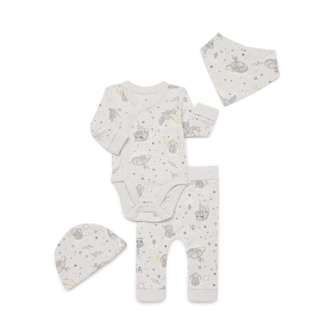 Disney Baby Wishes and Dreams Character Baby Allover Print Take Me Home Set, 4-Piece, Sizes Preemie-6/9 Months