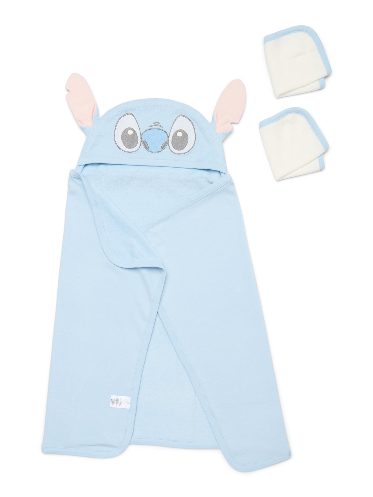 Disney Baby Wishes and Dreams Character Infant Baby Bath Set with Hooded Towel and Washcloths, 3-Piece, One Size
