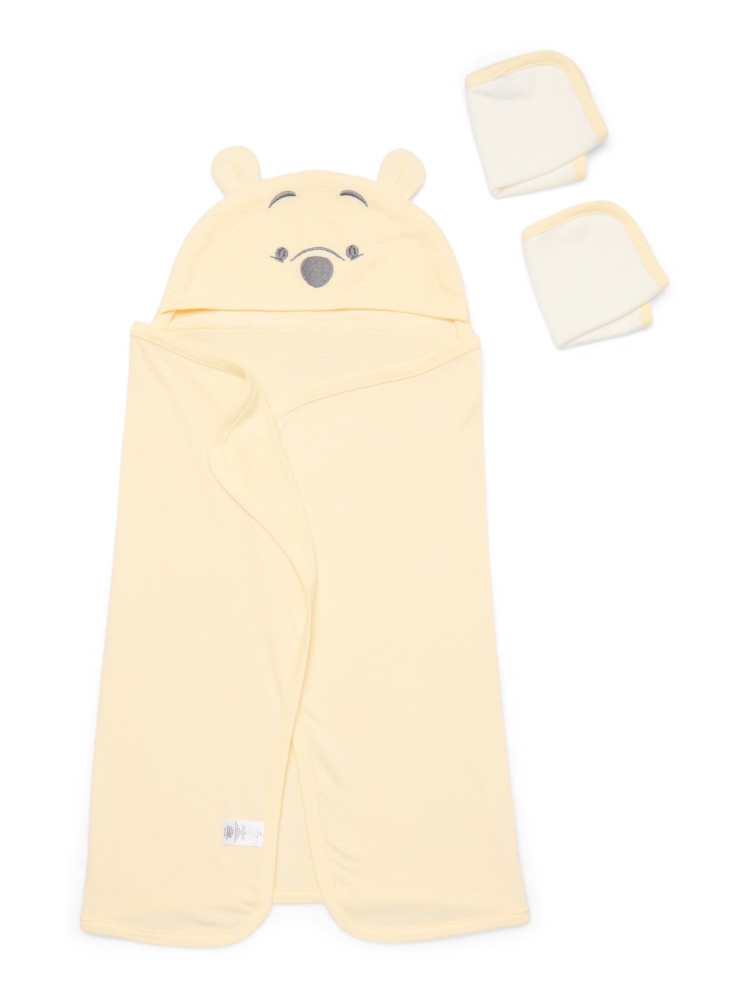 Disney Baby Wishes and Dreams Character Infant Baby Bath Set with Hooded Towel and Washcloths, 3-Piece, One Size