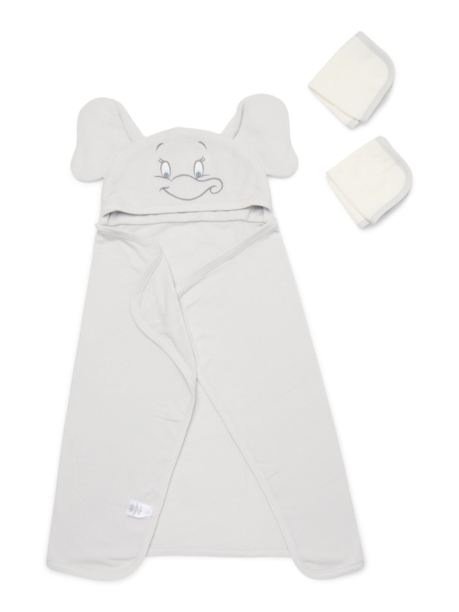 Disney Baby Wishes and Dreams Character Infant Baby Bath Set with Hooded Towel and Washcloths, 3-Piece, One Size