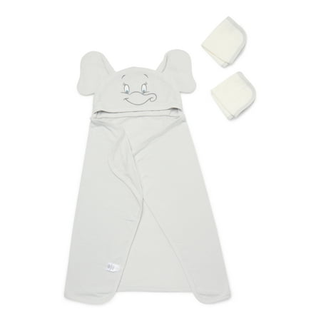 Disney Baby Wishes and Dreams Character Infant Baby Bath Set with Hooded Towel and Washcloths, 3-Piece, One Size