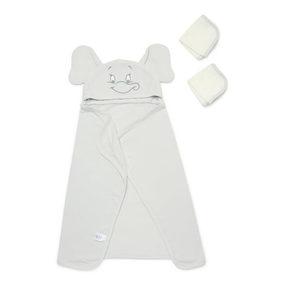 Disney Baby Wishes and Dreams Character Infant Baby Bath Set with Hooded Towel and Washcloths, 3-Piece, One Size