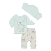 Disney Baby Wishes + Dreams Dumbo Infant Baby Take Me Home Hat, Long-Sleeve Tee, and Pants Outfit Set, 3-Piece Sizes Preemie-6 Months