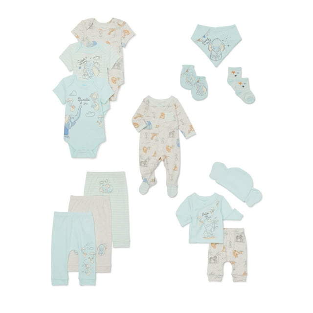 Disney Baby Wishes + Dreams Dumbo Layette Shower Gift Set Bundle, 13-Piece, Sizes NB-3/6M