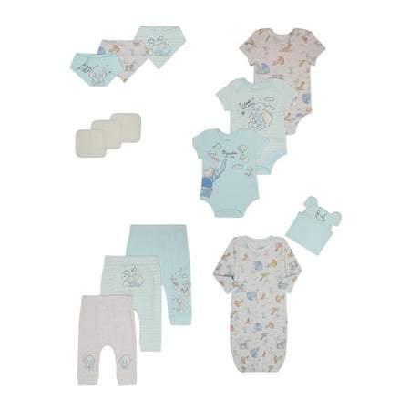 Disney Baby Wishes + Dreams Dumbo Layette Shower Gift Set Bundle, 14-Piece, Sizes NB-12M