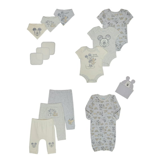 Disney Baby Wishes + Dreams Mickey & Friends Layette Shower Gift Set Bundle, 14-Piece, Sizes NB-12M