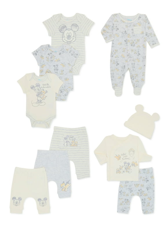 Disney Baby Wishes + Dreams Mickey Mouse Layette Shower Gift Set Bundle, 13-Piece, Sizes NB-3/6M