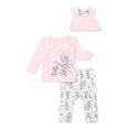 thumbnail image 1 of Disney Baby Wishes + Dreams Minnie Mouse Infant Baby Take Me Home Hat, Long-Sleeve Tee, and Pants Outfit Set, 3-Piece Sizes Preemie-6 Months, 1 of 10