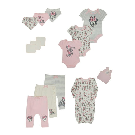 Disney Baby Wishes + Dreams Minnie Mouse Layette Shower Gift Set Bundle, 14-Piece, Sizes NB-12M