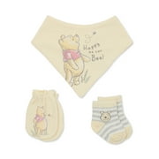 Disney Baby Wishes + Dreams Winnie the Pooh Infant Bib, Socks and Mittens Set, 3-Piece