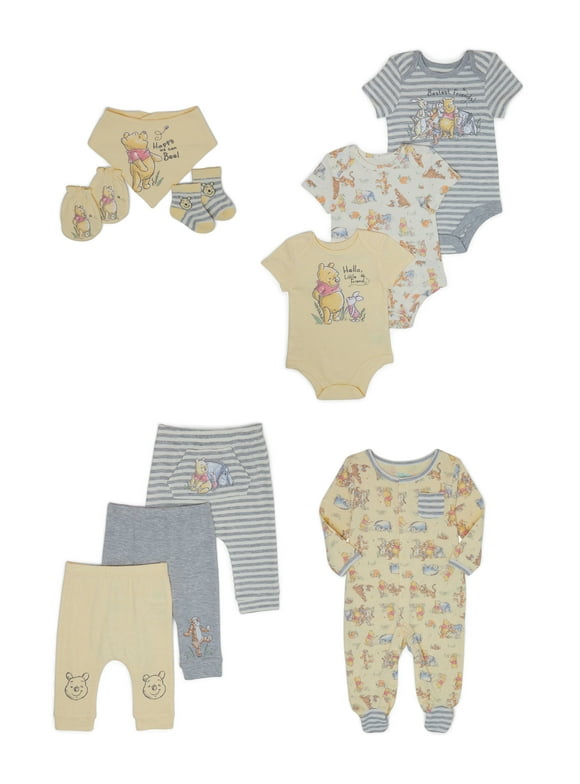 Disney Baby Wishes + Dreams Winnie the Pooh Layette Shower Gift Set Bundle, 10-Piece, Sizes NB-6/9M