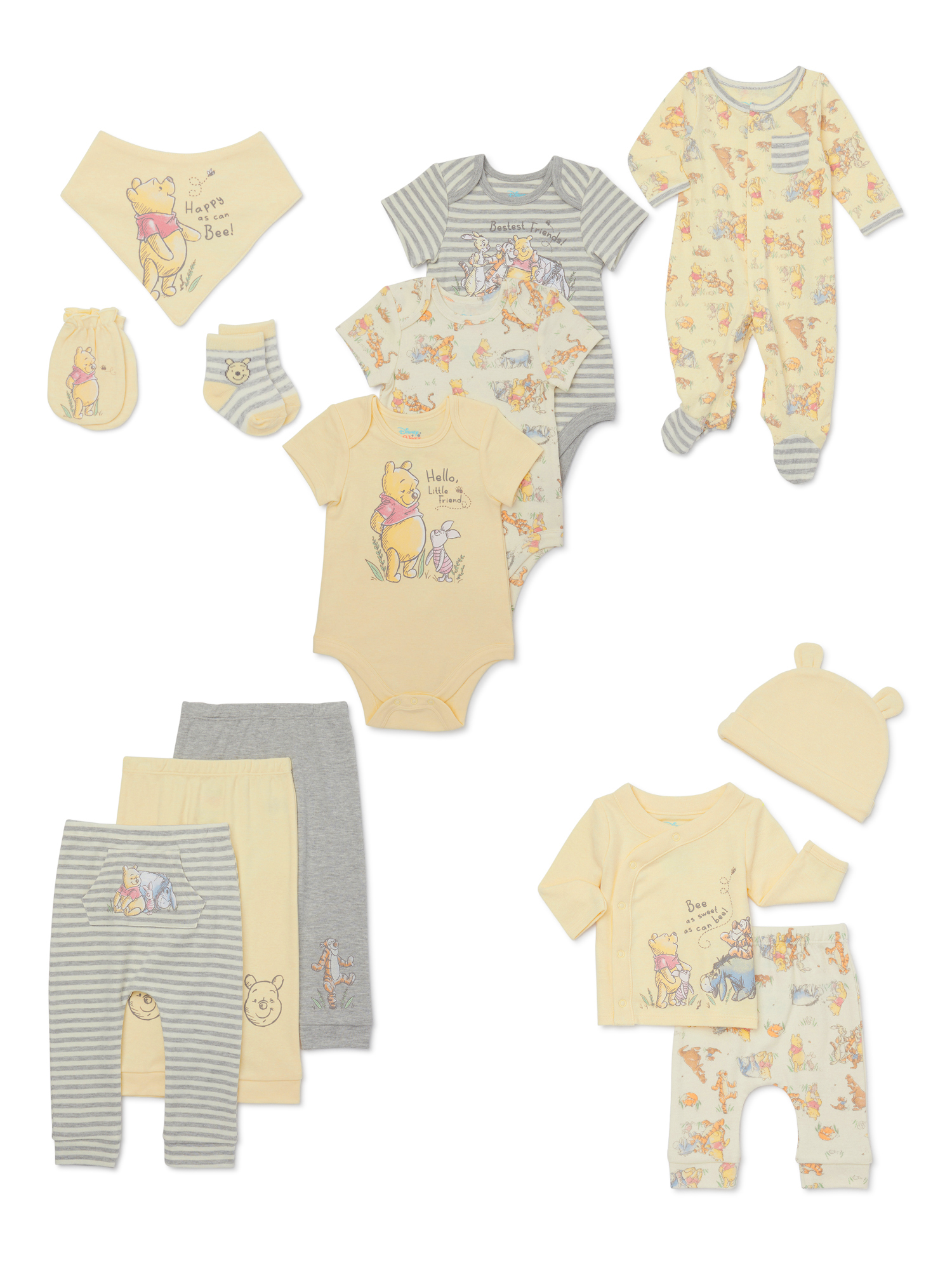 Disney Baby Wishes + Dreams Winnie the Pooh Layette Shower Gift Set Bundle, 13-Piece, Sizes NB-3/6M - image 1 of 14