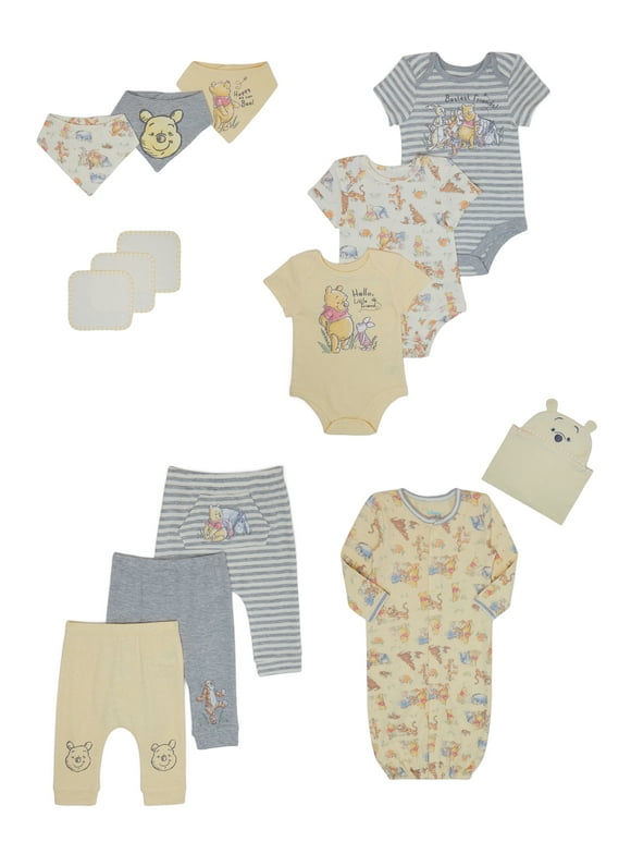 Disney Baby Wishes + Dreams Winnie the Pooh Layette Shower Gift Set Bundle, 14-Piece, Sizes NB-12M
