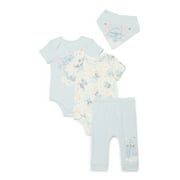 Disney Baby Wishes and Dreams Character Baby Layette Newborn Essentials Gift Set, 4-Piece, Sizes Newborn-12 Months