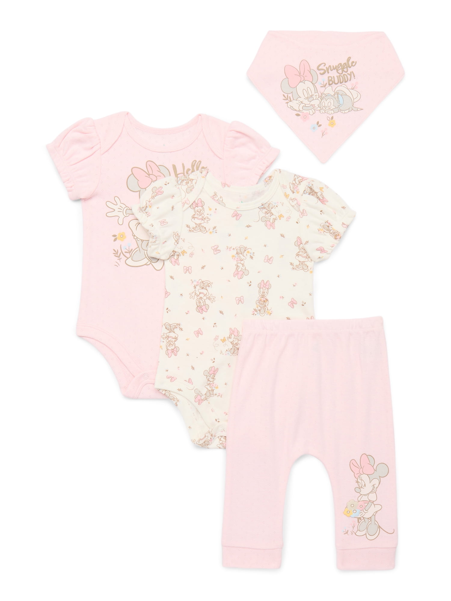 Disney Baby Wishes and Dreams Character Baby Layette Newborn Essentials Gift Set, 4-Piece, Sizes Newborn-12 Months