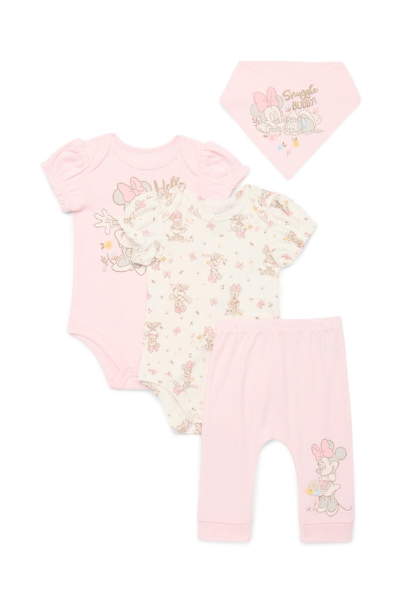 Disney Baby Wishes and Dreams Character Baby Layette Newborn Essentials Gift Set, 4-Piece, Sizes Newborn-12 Months