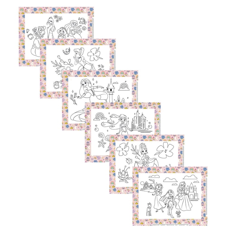 Princess Color In Print Out J.L. Childress, Disney Baby ColorMe Disposable Placemats, 24pk ...