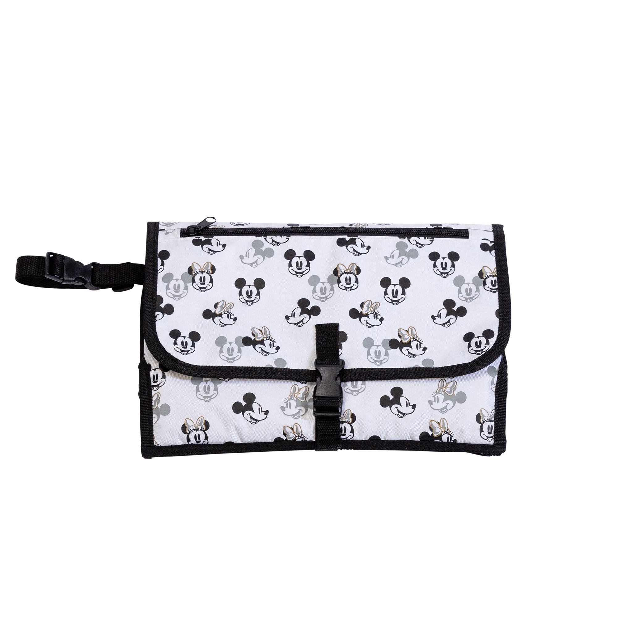 Disney Baby by J.L. Childress Portable Diaper Changing Station for Baby - Travel Diaper Changing Pad with Wipes Case - Mickey & Minnie Mouse