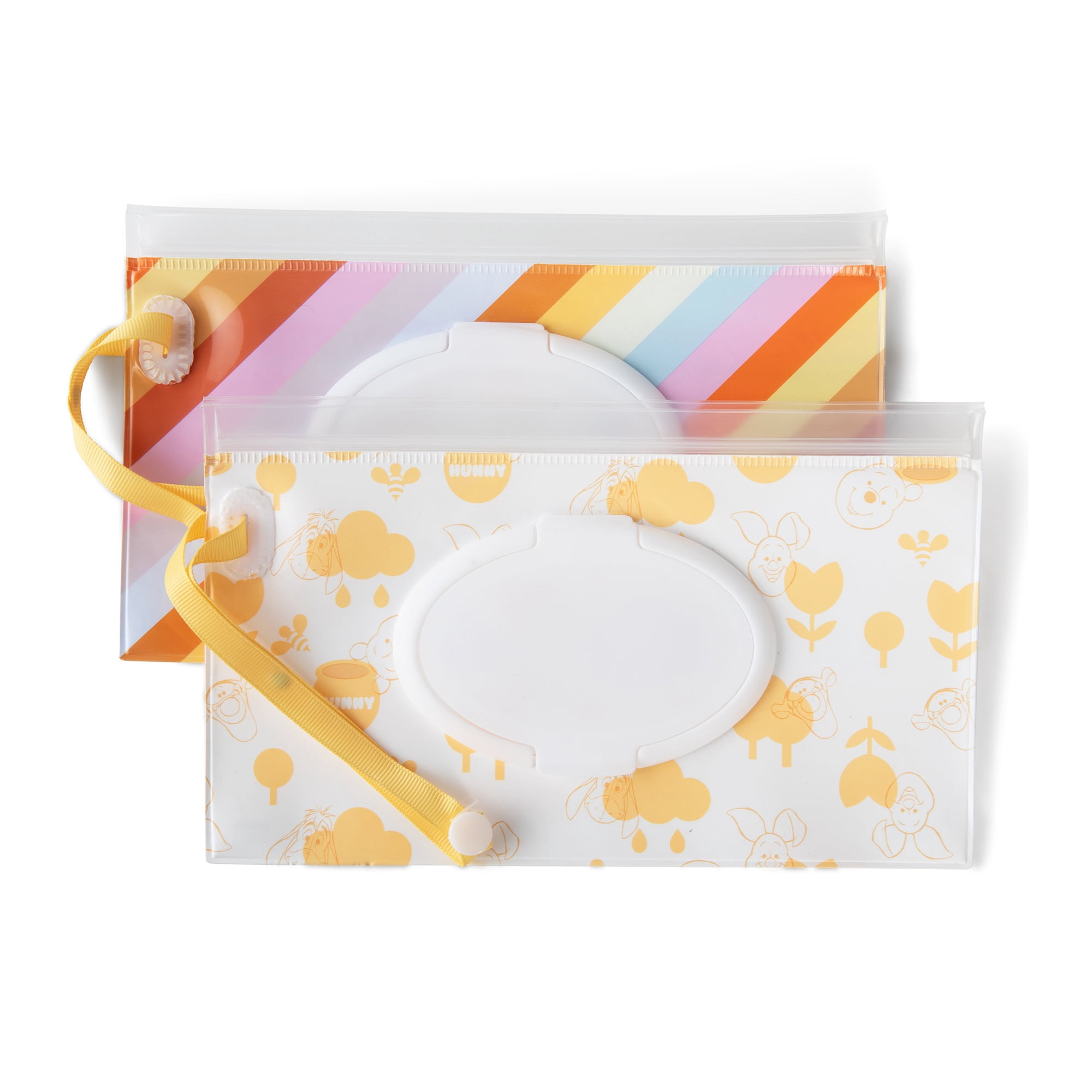Disney Baby by J.L. Childress Reusable Wet Wipes Case Pouch, 2 Pack - Winnie the Pooh