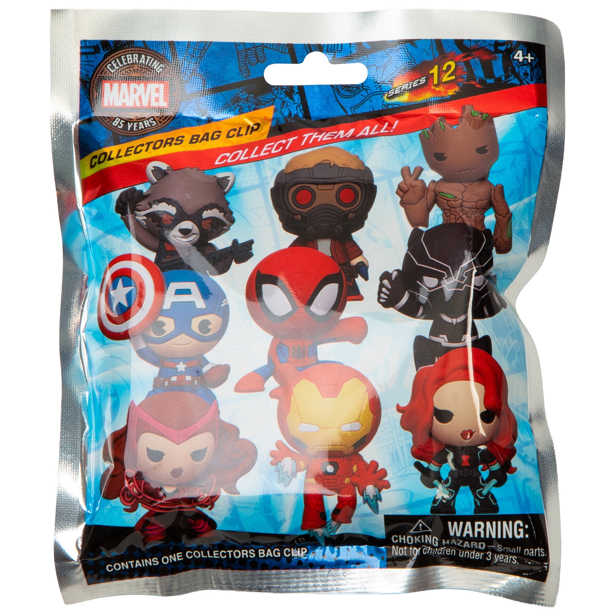 Disney: Backpack Clip Blind Bag - Marvel Comics - 3" Mystery Collectible Figure, 3D Sculpt Characters, Metal Clip & Chain, Surprise Asstd Licensed Toy