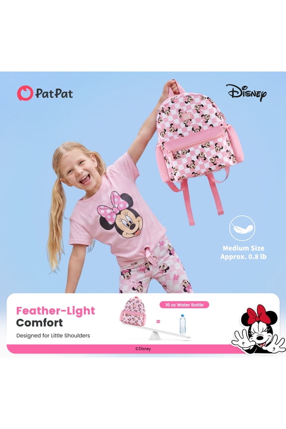 Minnie Mouse Girl Cute Backpack Water Resistant Toddler Backpack School Kids Pink Elementary Bookbag
