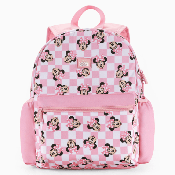 Disney Minnie Mouse Girl Cute Backpack Water Resistant Toddler Backpack School Kids Pink Elementary Bookbag
