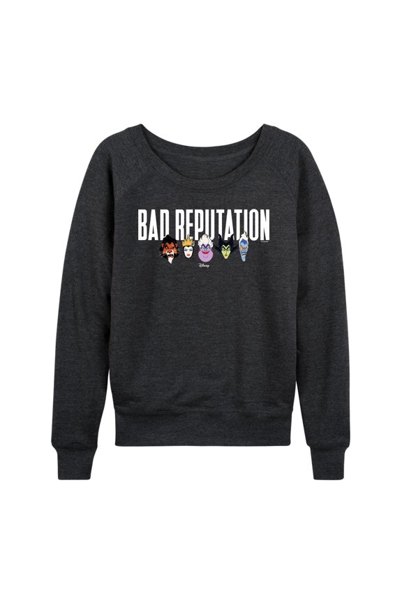 - Bad Reputation Villains Horizontal Chest - Women's French Terry Long Sleeve Pullover