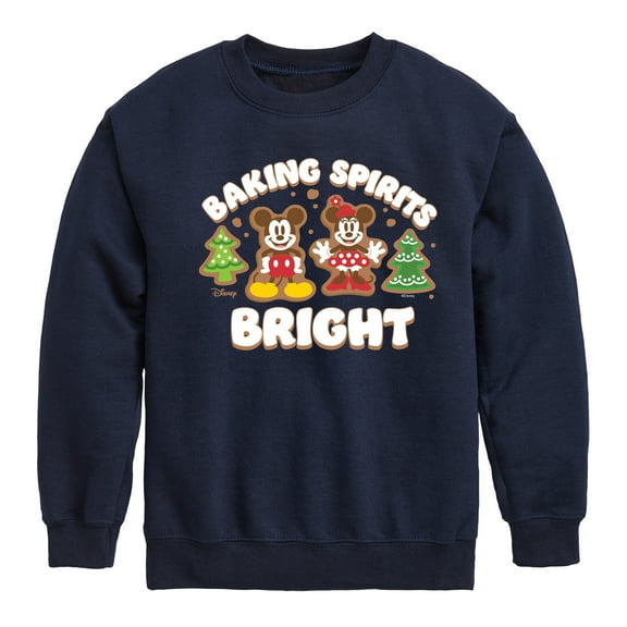 Disney - Mickey and Minnie Baking Spirits Bright Christmas - Toddler & Youth Crewneck Fleece Sweatshirt