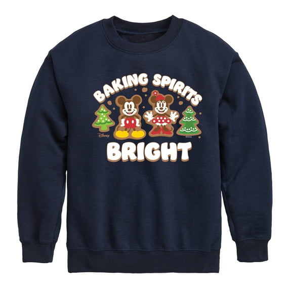 Disney - Mickey and Minnie Baking Spirits Bright Christmas - Toddler & Youth Crewneck Fleece Sweatshirt