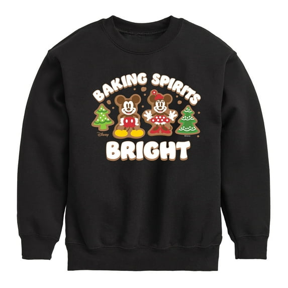 Disney - Mickey and Minnie Baking Spirits Bright Christmas - Toddler & Youth Crewneck Fleece Sweatshirt