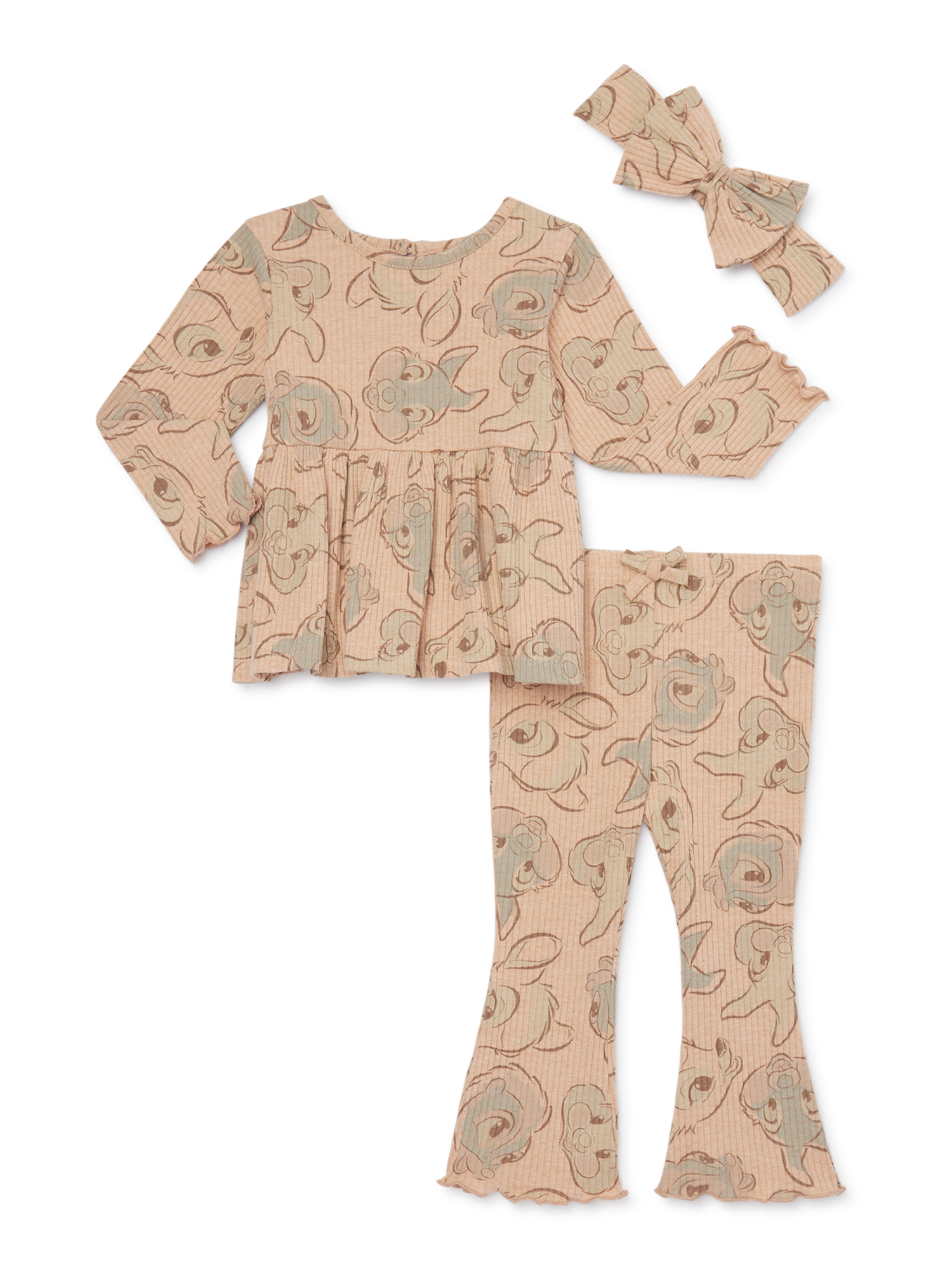 Disney Bambi Baby Girls Top, Pants and Headband, 3-Piece Set, Sizes 0/3-24 Months - image 1 of 7