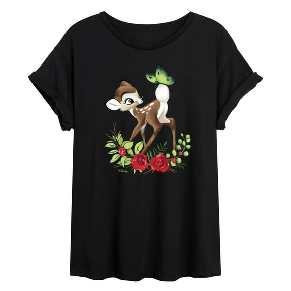 Disney Bambi - Christmas - Botanical Butterfly - Women's Oversized T-Shirt