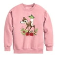 thumbnail image 1 of Disney Bambi - Christmas Botanical Butterfly - Toddler & Youth Crewneck Fleece Sweatshirt, 1 of 4