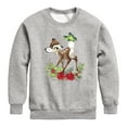 thumbnail image 1 of Disney Bambi - Christmas Botanical Butterfly - Toddler & Youth Crewneck Fleece Sweatshirt, 1 of 5